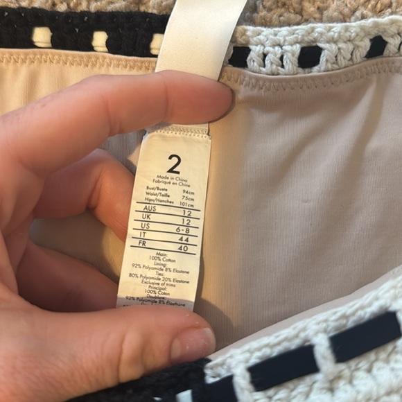 Zimmermann Clover Crochet Bikini bottom in Black & White - Picture 5 of 5